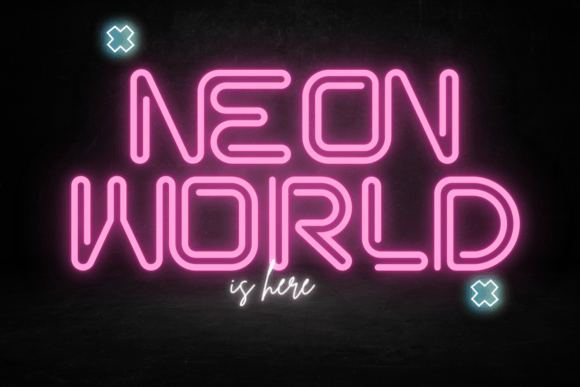 Neon World Font: A Glowing Display Typeface for Makers